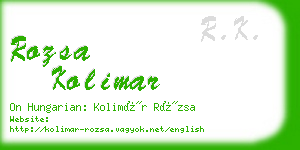 rozsa kolimar business card